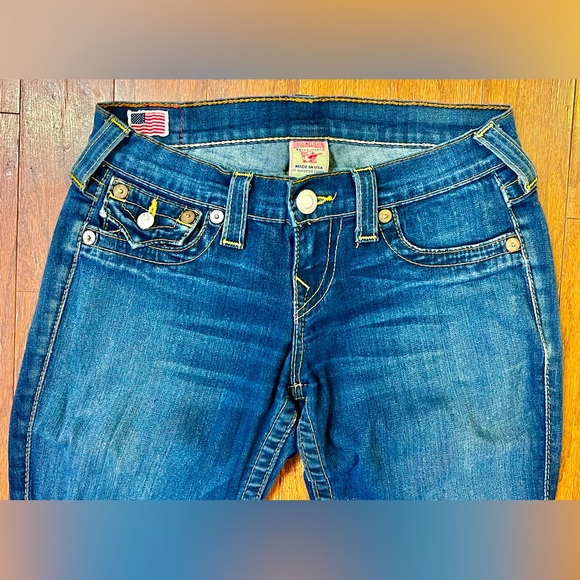 TRUE RELIGION👖⚜️ Women’s Billy Seat Jegging Jeans (Size 25) Flap Buckle Pockets - Picture 4 of 10